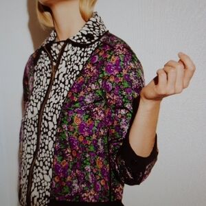 Coach reversible floral military blouson jacket xs